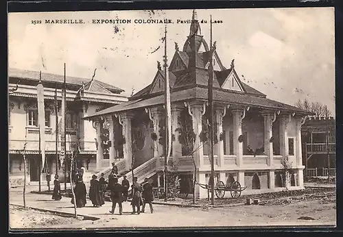 AK Marseille, Exposition coloniale 1906, Pavillon du Laos