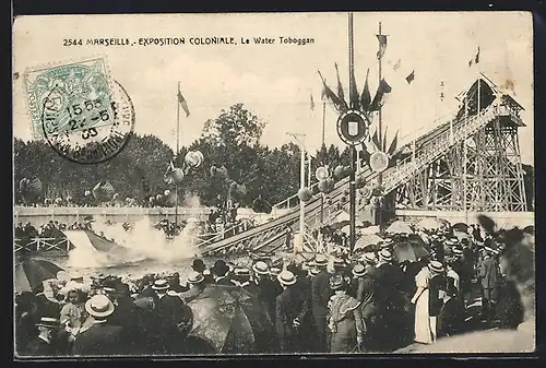 AK Marseille, Exposition coloniale 1906, Le Water Toboggan