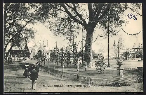 AK Marseille, Exposition coloniale 1906, Vue prise de l` Esplanade