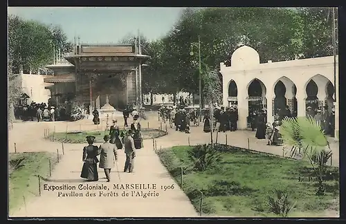 AK Marseille, Exposition coloniale 1906, Pavillon des Forêts de l`Algérie