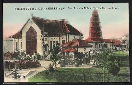 AK Marseille, Exposition coloniale 1906, Pavillon des Bois et Forêts Cochinchinois