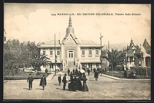 AK Marseille, Exposition coloniale 1906, Théatre Indo-Chinois