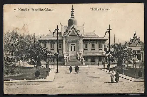 AK Marseille, Exposition Coloniale, Théâtre Annamite, Kolonial-Ausstellung