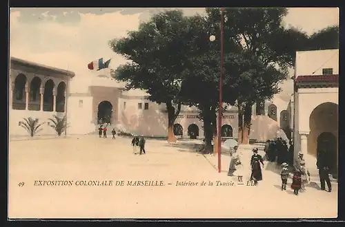 AK Marseille, Exposition coloniale 1906, Intérieur de la Tunisie