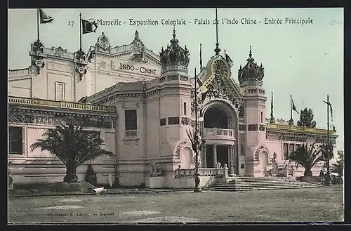 AK Marseille, Exposition coloniale 1906, Palais de l` Indo Chine - Entrèe Principale