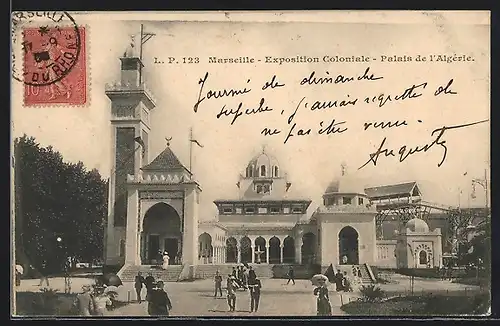 AK Marseille, Exposition coloniale 1906, Palais de l`Algérie