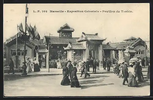 AK Marseille, Exposition coloniale 1906, Pavillon du Tonkin