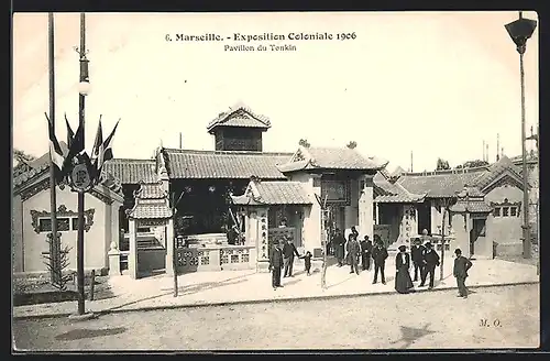 AK Marseille, Exposition coloniale 1906, Pavillon du Tonkin