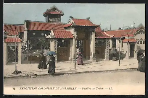 AK Marseille, Exposition coloniale 1906, Pavillon du Tonkin