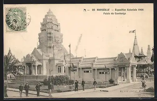 AK Marseille, Exposition coloniale 1906, Palais du Cambodge