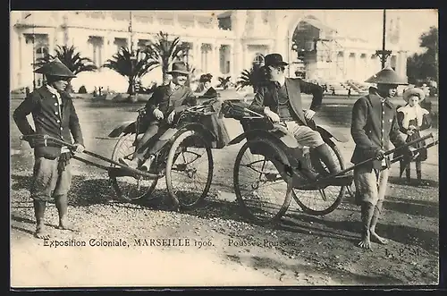 AK Marseille, Exposition Coloniale 1906, Rikschas