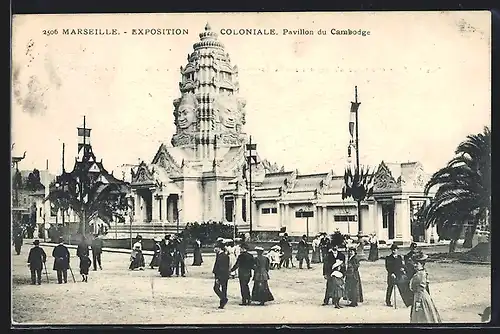 AK Marseille, Exposition coloniale 1906, Pavillon du Cambodge