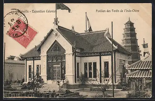 AK Marseille, Exposition coloniale 1906, Pavillon des Forèts de l` Indo-Chine