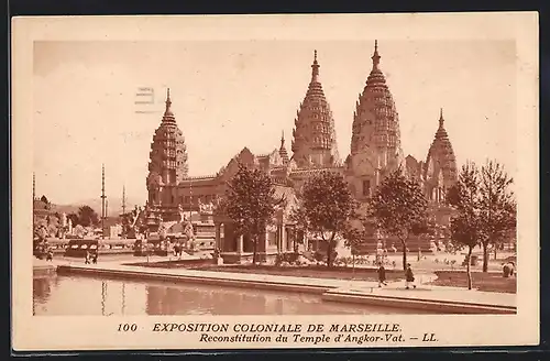 AK Marseille, Exposition Coloniale, Reconstitution du temple d`Angkor-Vat