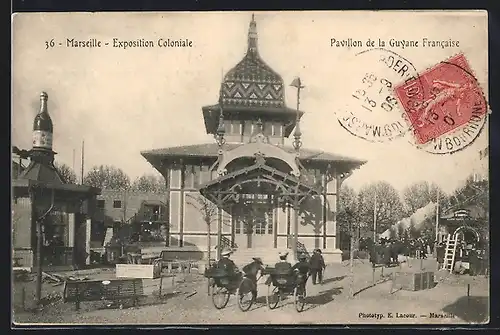 AK Marseille, Exposition coloniale 1906, Pavillon de la Guyane Francaise