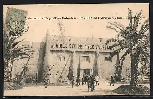 AK Marseille, Exposition coloniale 1906, Pavillon de l`Afrique Occidentale francaise