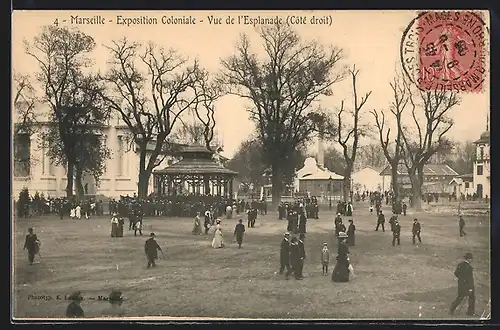AK Marseille, Exposition coloniale 1906, Vue de l` Esplanade