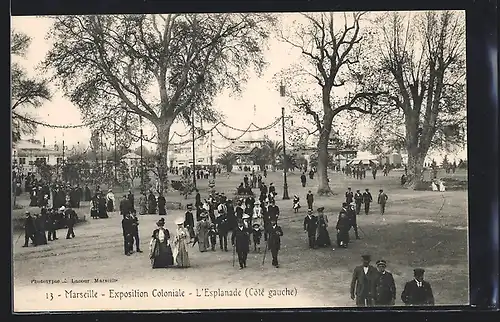 AK Marseille, Exposition coloniale 1906, L` Esplanada - Cotè gauche