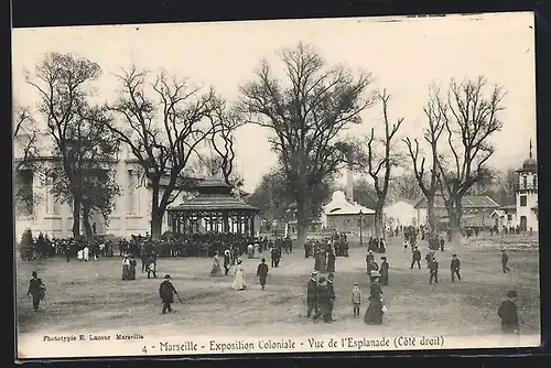 AK Marseille, Ausstellung, Exposition Coloniale, Vue de l`Esplanade, Cote droit