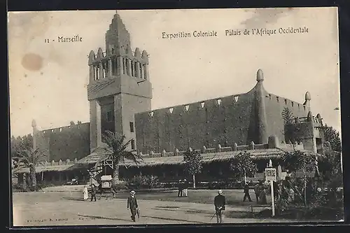 AK Marseille, Exposition coloniale 1906, Palais de l`Afrique Occidentale