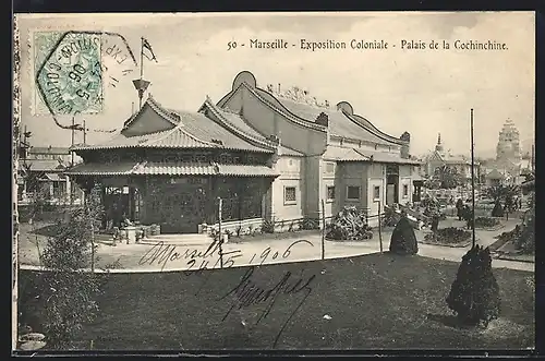 AK Marseille, Exposition coloniale 1906, Palais de la Cochinchine