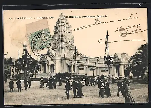 AK Marseille, Exposition coloniale 1906, Pavillon du Cambodge