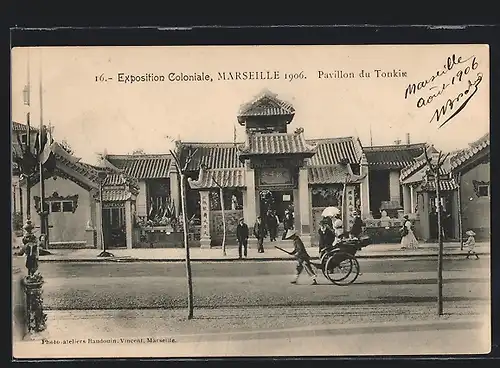 AK Marseille, Exposition coloniale 1906, Pavillon du Tonkin