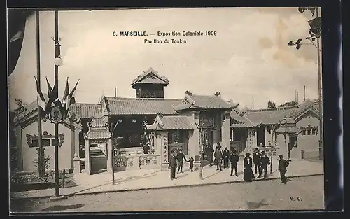 AK Marseille, Exposition coloniale 1906, Pavillon du Tonkin