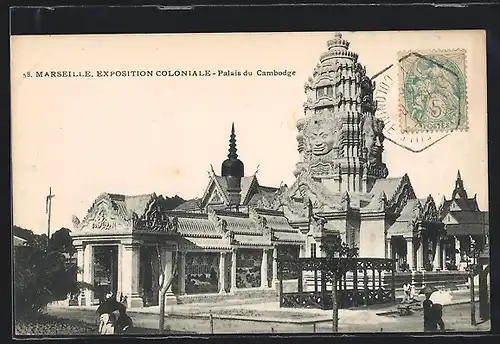 AK Marseille, Exposition coloniale 1906, Palais du Cambodge