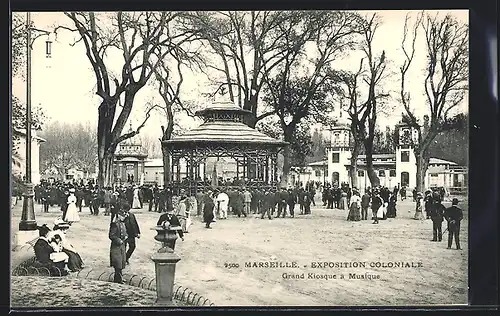 AK Marseille, Exposition coloniale 1906, Grand Kiosque a Musique