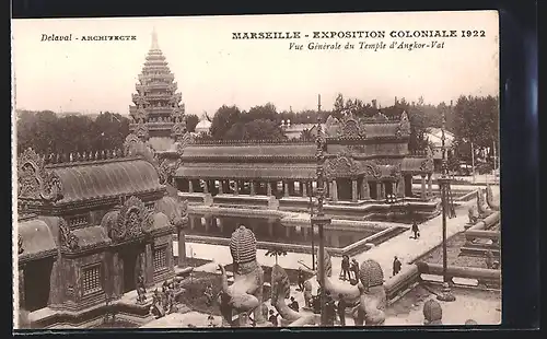 AK Marseille, Exposition coloniale 1922, Vue Générale du Temple d`Angkor-Vat