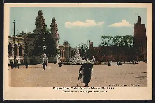 AK Marseille, Exposition coloniale 1922, Grand Palais et Afrique Occidentale