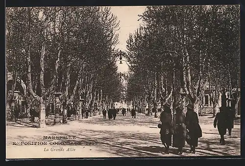 AK Marseille, Exposition coloniale 1922, La Grande Allèe