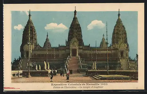AK Marseille, Exposition coloniale 1922, Palais de l`Indochine, Le temple d`Angkhor
