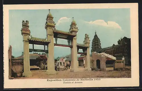 AK Marseille, Exposition coloniale 1922, Tonkin et Annam