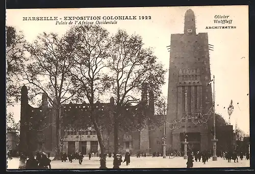 AK Marseille, Ausstellung Exposition coloniale 1922, Palais de l`Afrique Occidentale