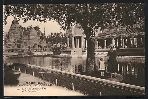 AK Marseille, Exposition coloniale 1922, Le Temple d` Angkor - Vat et le Lac sacrè