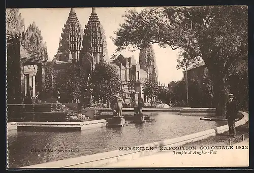 AK Marseille, Exposition coloniale 1922, Temple d` Angkor-Val