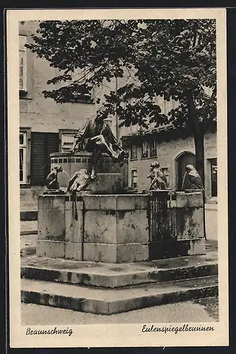AK Braunschweig, Blick auf Euelenspiegelbrunnen