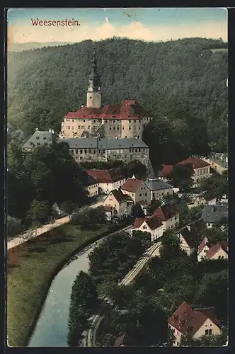 AK Weesenstein, Ortsansicht mit Schloss