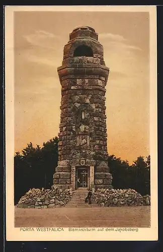 AK Porta Westfalica, Bismarckturm auf dem Jakobsberg