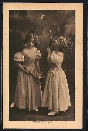 AK Mädchen spielen Federball