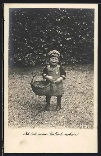 AK Weinendes Kind verlor seine Brotkarte