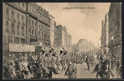 AK Deutsche Besetzung, Einzug der Deutschen in Brüssel