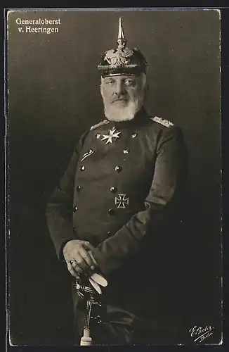 AK Generaloberst von Heeringen in Uniform mit Pickelhaube