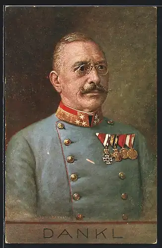 AK Heerführer Dankl in Uniform mit Orden