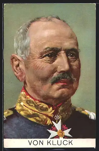 AK Portrait Armeeoberbefehlshaber von Kluck mit Orden