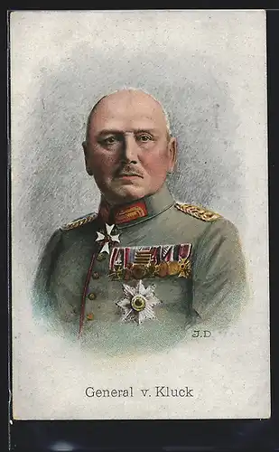 AK Portrait Heerführer General v. Kluck in Uniform mit Orden