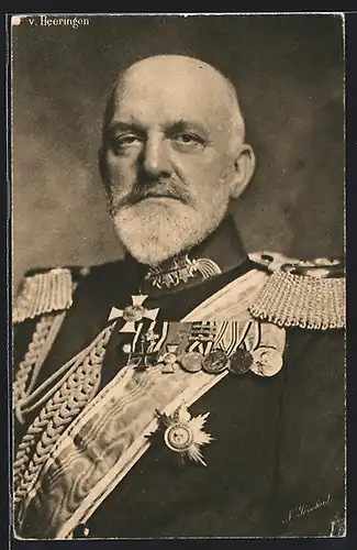 AK Heerführer v. Heeringen in Uniform m. Epauletten & Orden