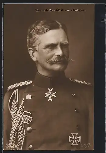 AK Generalfeldmarschall August von Mackensen in Uniform, Halbporträt